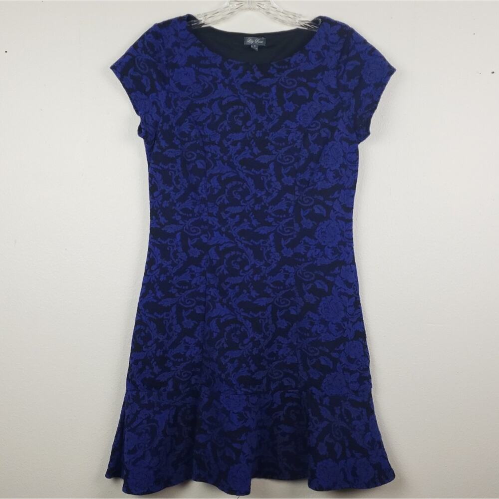 Lily Rose | Blue/Black Paisley Dress-Medium